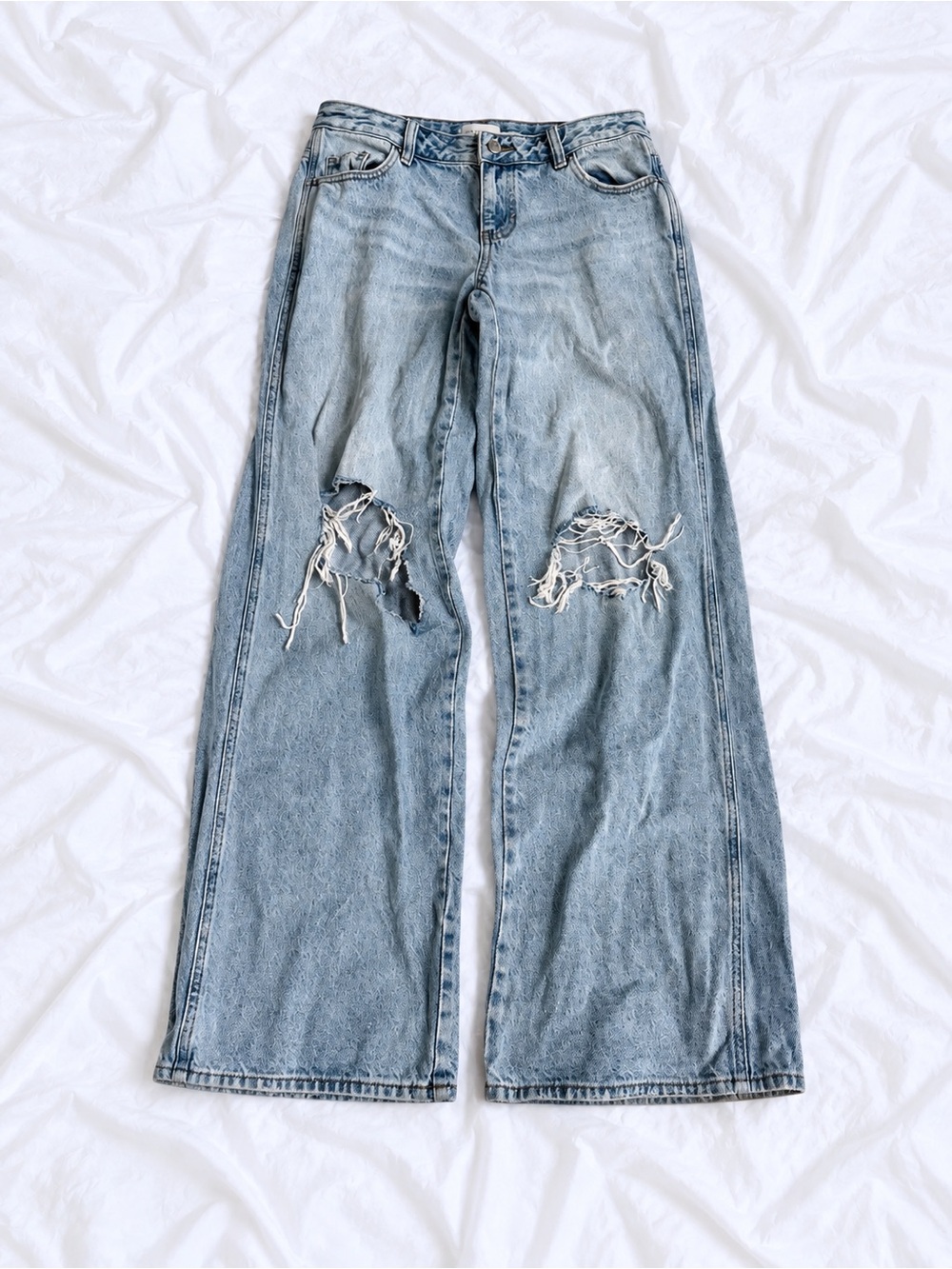 PacSun Light Blue Distressed Flare Jeans